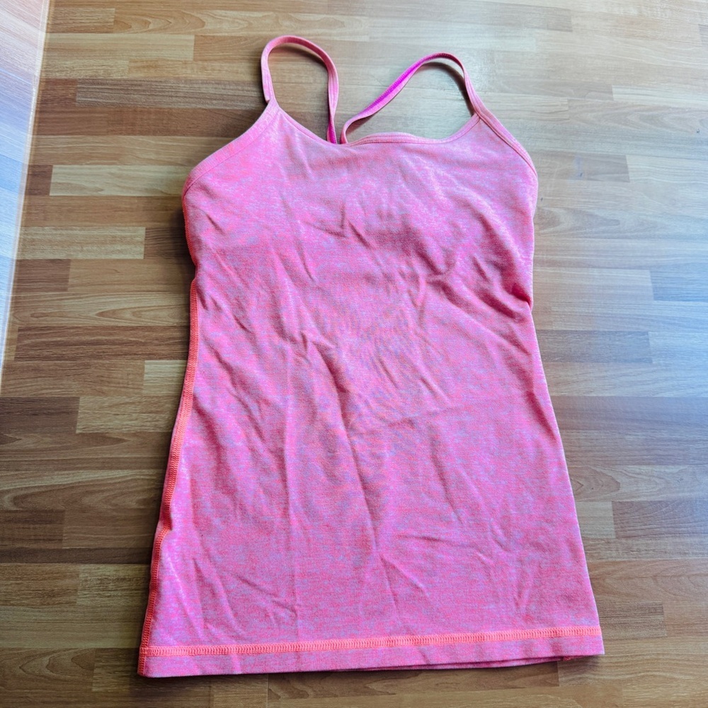Ivivva girl's racerback tank top peach size 8 built in bra